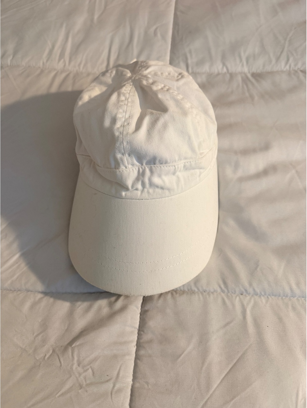 White Adjustable Cotton Baseball Cap Hat